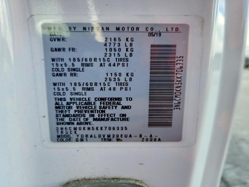Auction sale of the 2019 Nissan Nv200, vin: 3N6CM0KN5KK706335, lot number: 69811286