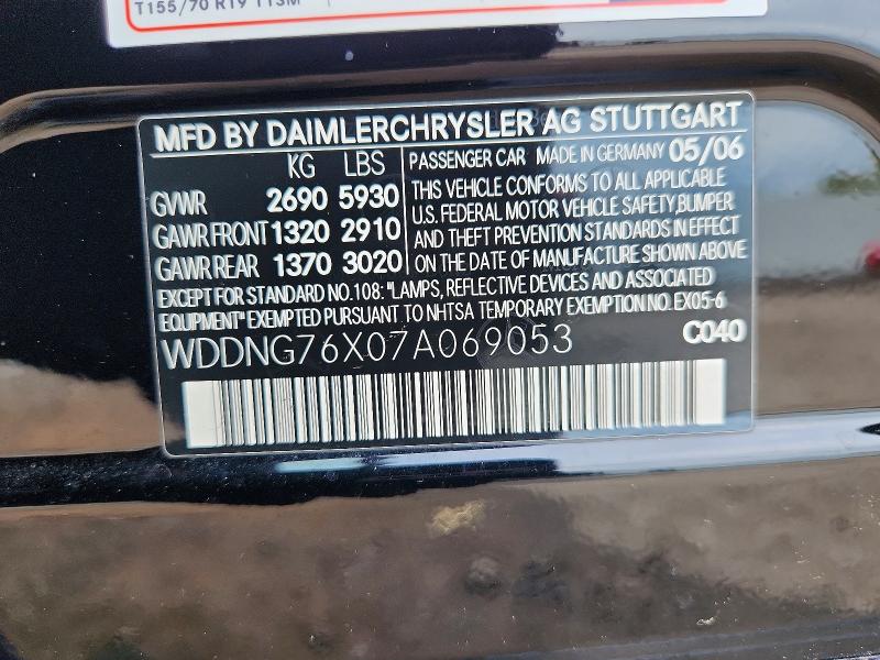 Aukcja sprzedaży 2007 Mercedes-benz S, vin: WDDNG76X07A069053, numer aukcji: 69402636