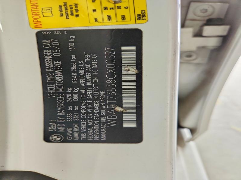 70024686 :رقم المزاد ، WBAPT73538CX00527 vin ، 2008 Bmw 535 مزاد بيع