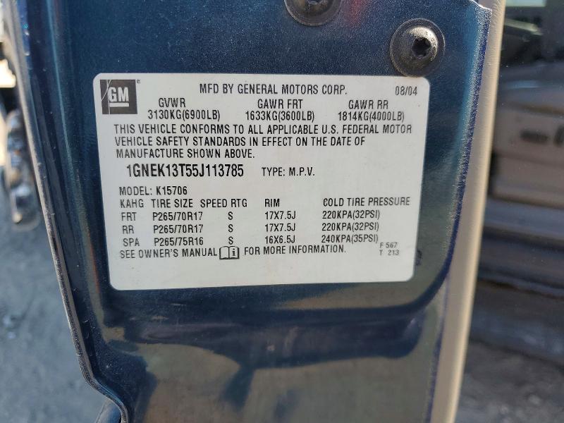 Продаж на аукціоні авто 2005 Chevrolet Tahoe, vin: 1GNEK13T55J113785, номер лоту: 67194556