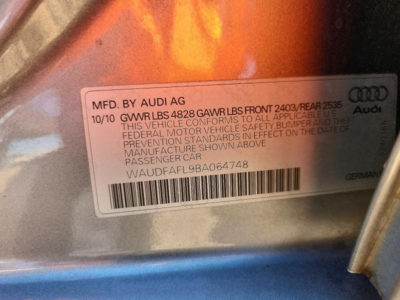 Продаж на аукціоні авто 2011 Audi A4, vin: WAUDFAFL9BA064748, номер лоту: 70368396