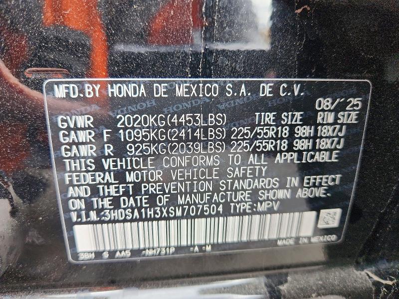 Aukcja sprzedaży 2025 Acura Adx, vin: 3HDSA1H3XSM707504, numer aukcji: 68192986