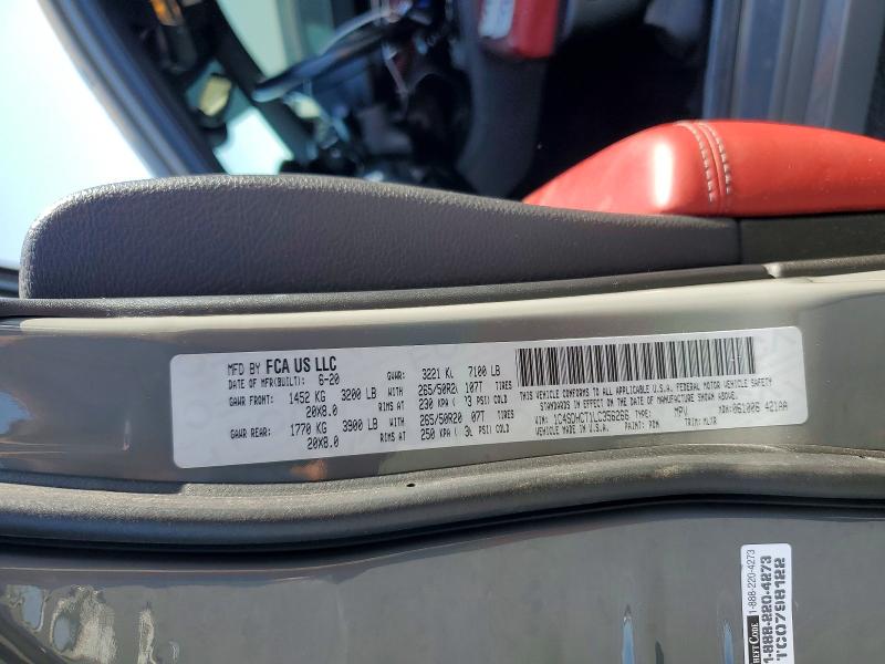 Aukcja sprzedaży 2020 Dodge Durango, vin: 1C4SDHCT1LC356266, numer aukcji: 69638536