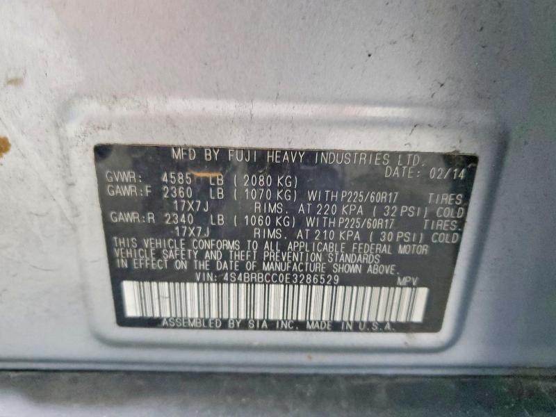 Aukcja sprzedaży 2014 Subaru Outback, vin: 4S4BRBCC0E3286529, numer aukcji: 68859056