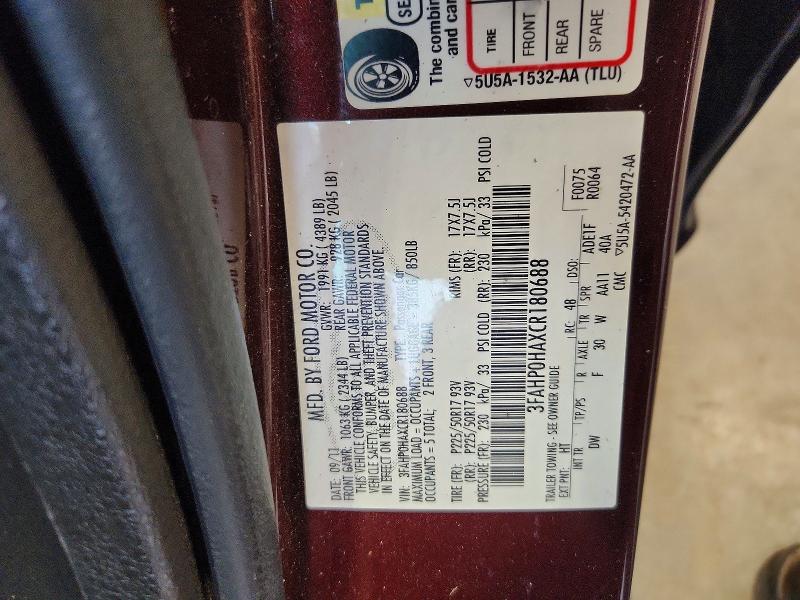 Продажа на аукционе авто 2012 Ford Fusion, vin: 3FAHP0HAXCR180688, номер лота: 67485166