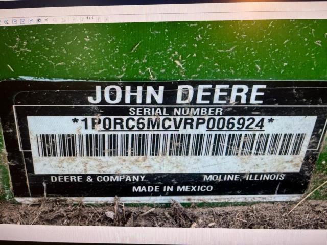 Aukcja sprzedaży 2024 John Deer Rc6m, vin: 1P0RC6MCVRP006924, numer aukcji: 68054886