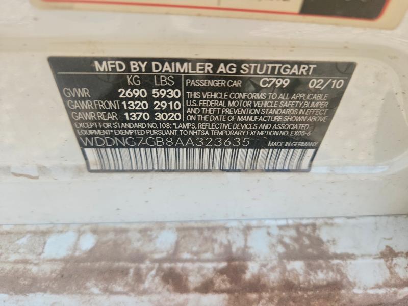 Продажа на аукционе авто 2010 Mercedes-benz S, vin: WDDNG7GB8AA323635, номер лота: 70741306