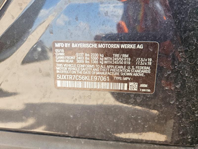 2019 Bmw X3 მანქანა იყიდება აუქციონზე, vin: 5UXTR7C56KLE97061, აუქციონის ნომერი: 67416176