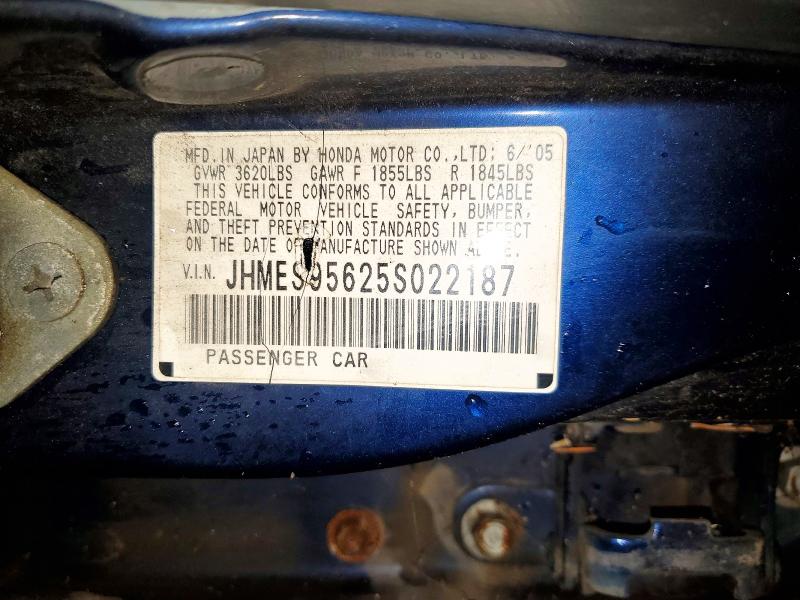 Aukcja sprzedaży 2005 Honda Civic, vin: JHMES95625S022187, numer aukcji: 68882856