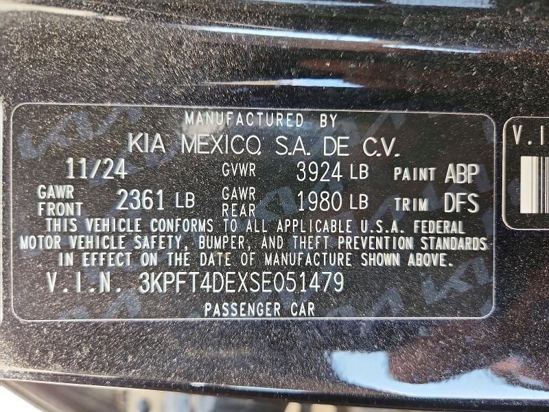 70554536 :رقم المزاد ، 3KPFT4DEXSE051479 vin ، 2025 Kia K4 مزاد بيع