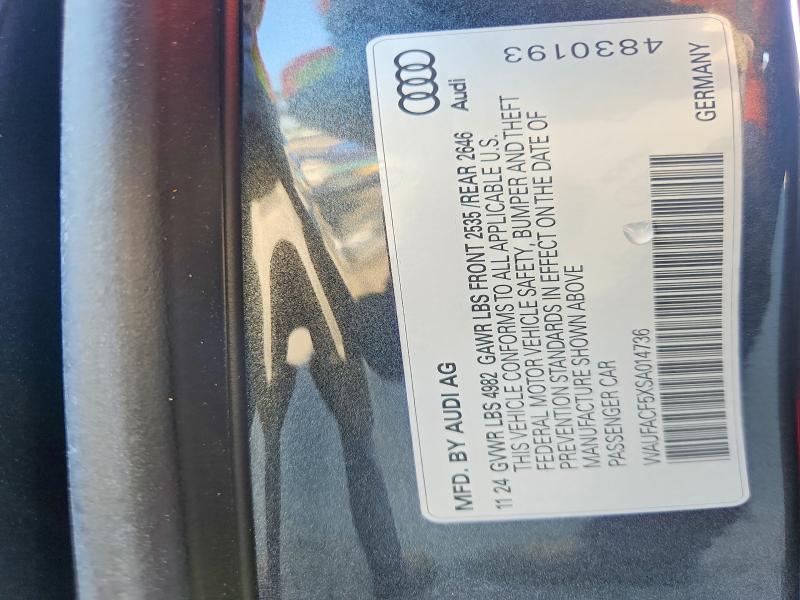 Aukcja sprzedaży 2025 Audi A5, vin: WAUFACF5XSA014736, numer aukcji: 67127406