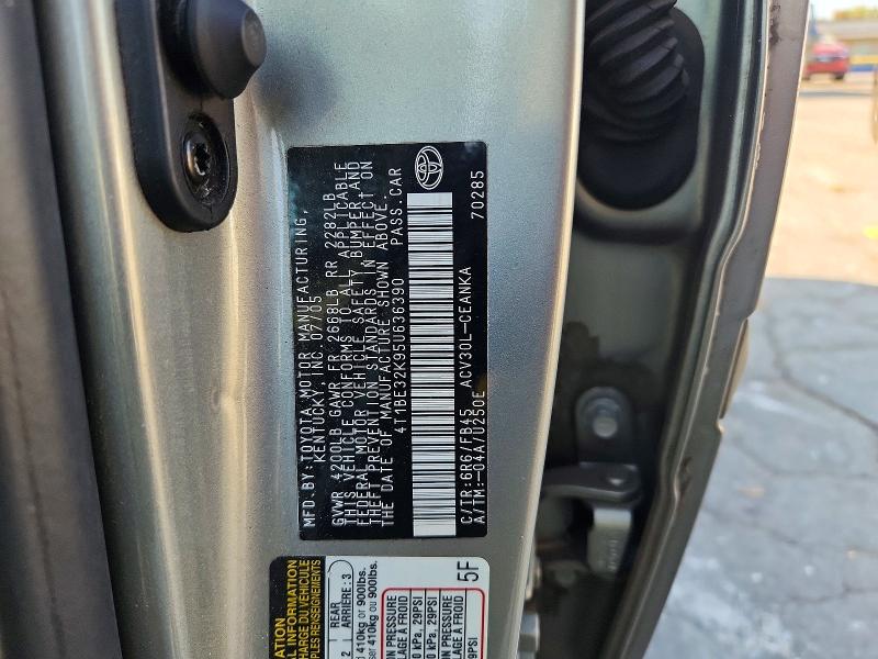 Продаж на аукціоні авто 2005 Toyota Camry, vin: 4T1BE32K95U636390, номер лоту: 69017696
