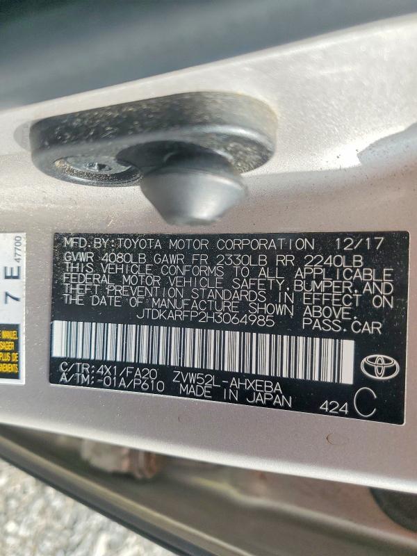 Auction sale of the 2017 Toyota Prius Prime, vin: JTDKARFP2H3064985, lot number: 68418216