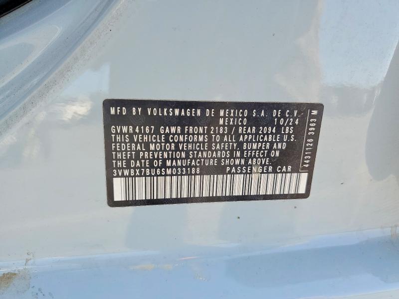 Продаж на аукціоні авто 2025 Volkswagen Jetta, vin: 3VWBX7BU6SM033188, номер лоту: 69195736