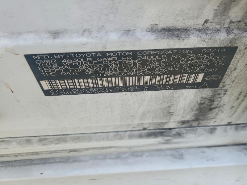 Aukcja sprzedaży 2014 Lexus Is, vin: JTHBF1D28E5029800, numer aukcji: 69037896