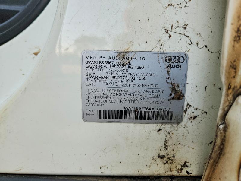 67748586 :رقم المزاد ، WA1LKAFP6AA108307 vin ، 2010 Audi Q5 مزاد بيع