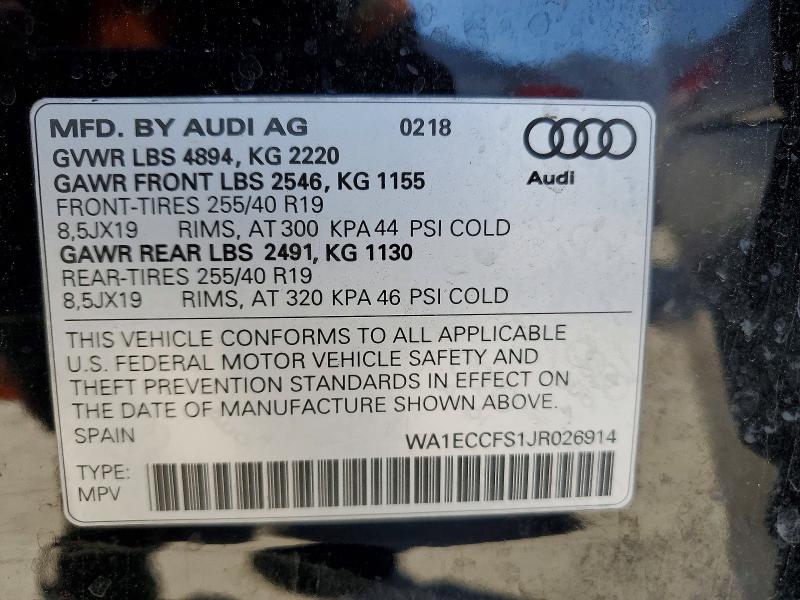 Aukcja sprzedaży 2018 Audi Q3, vin: WA1ECCFS1JR026914, numer aukcji: 67286586