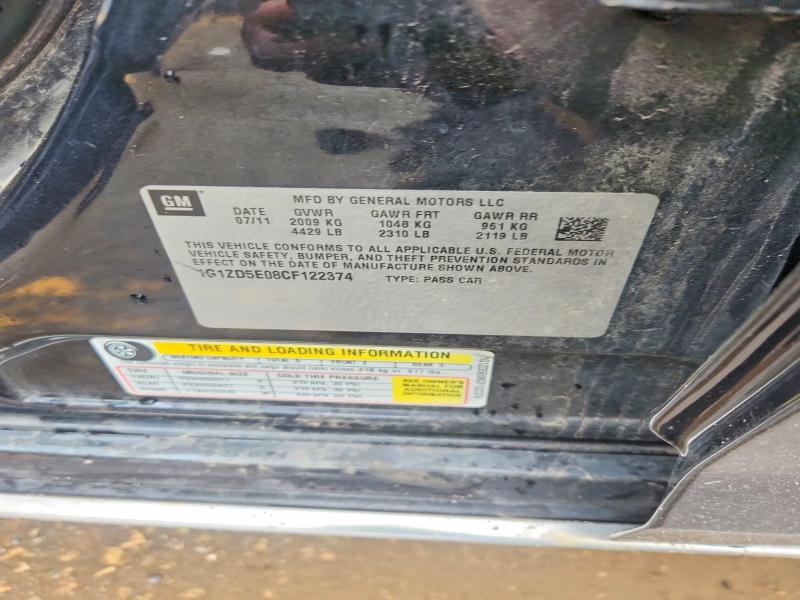 Продаж на аукціоні авто 2012 Chevrolet Malibu, vin: 1G1ZD5E08CF122374, номер лоту: 70806086
