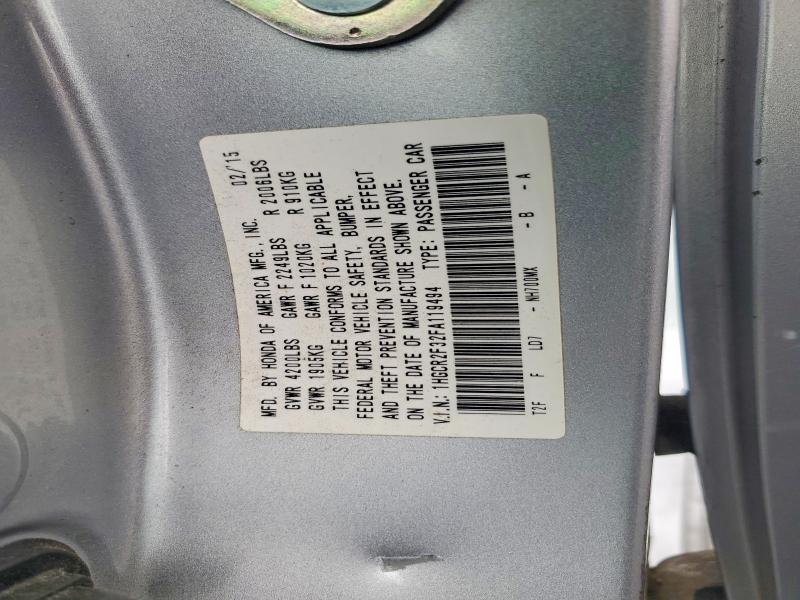 69822006 :رقم المزاد ، 1HGCR2F32FA119494 vin ، 2015 Honda Accord مزاد بيع
