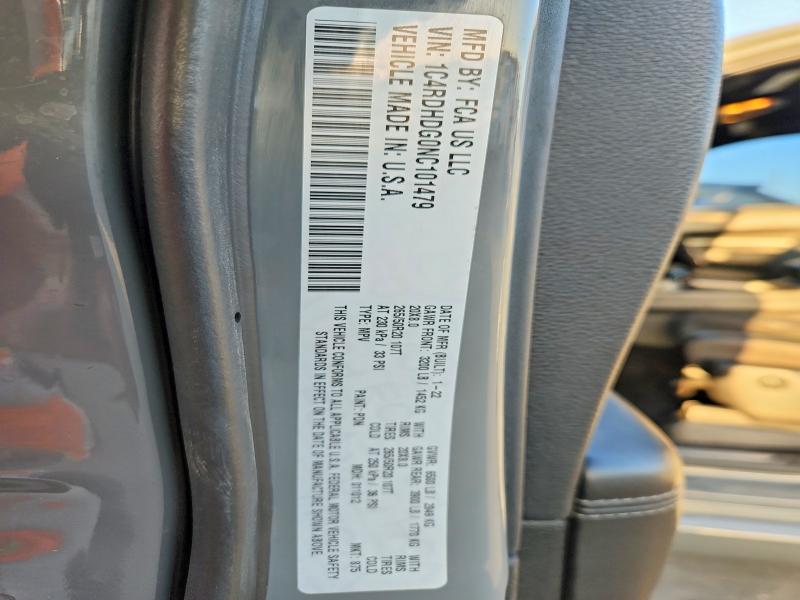69167906 :رقم المزاد ، 1C4RDHDG0NC101479 vin ، 2022 Dodge Durango مزاد بيع