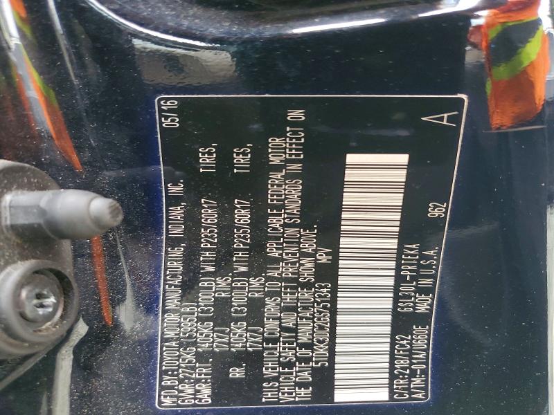 Продаж на аукціоні авто 2016 Toyota Sienna, vin: 5TDKK3DC2GS751343, номер лоту: 67024646