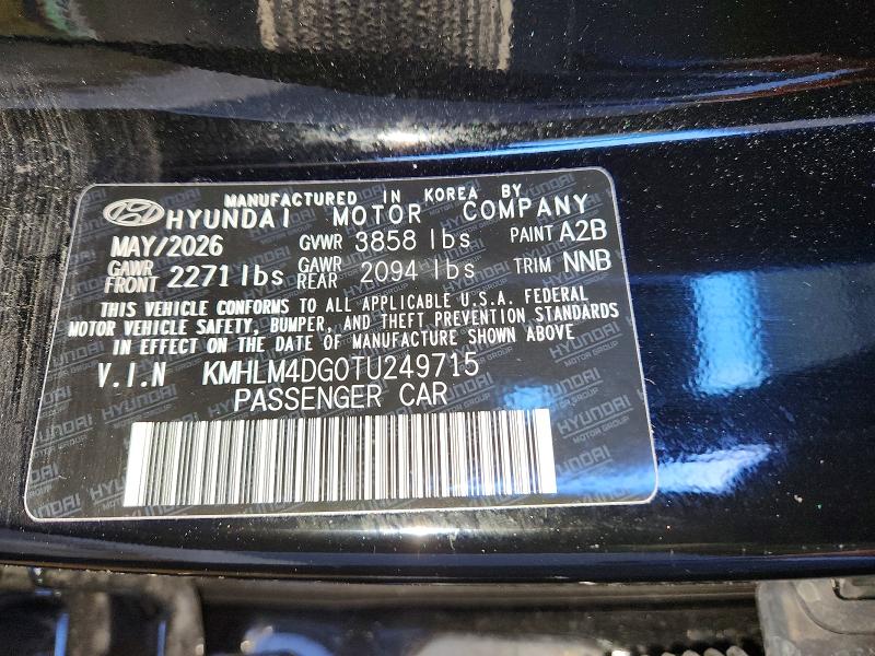 2026 Hyundai Elantra მანქანა იყიდება აუქციონზე, vin: KMHLM4DG0TU249715, აუქციონის ნომერი: 70492176