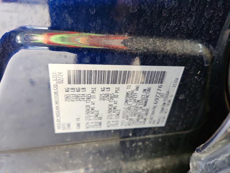 69806316 :رقم المزاد ، 5N1BT3BA7RC697276 vin ، 2024 Nissan Rogue مزاد بيع