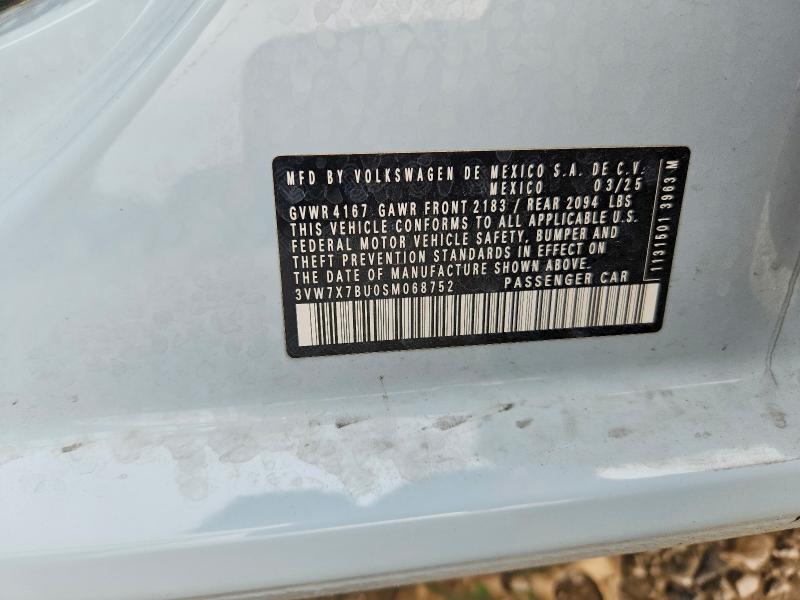 Продажа на аукционе авто 2025 Volkswagen Jetta, vin: 3VW7X7BU0SM068752, номер лота: 69825976