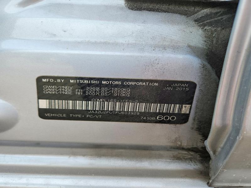 Aukcja sprzedaży 2015 Mitsubishi Lancer, vin: JA32U2FU1FU603929, numer aukcji: 69106746