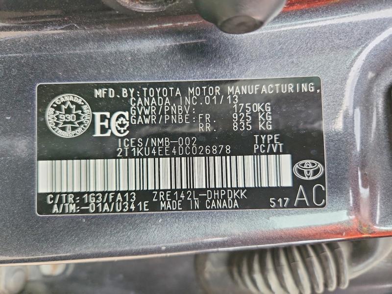 Продажа на аукционе авто 2013 Toyota Matrix, vin: 2T1KU4EE4DC026878, номер лота: 68966626