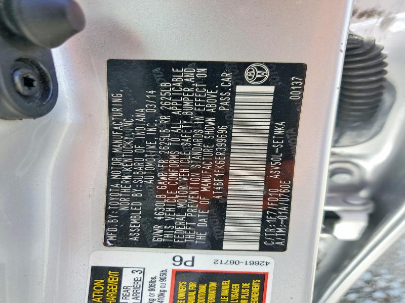 68449976 :رقم المزاد ، 4T4BF1FK6ER399696 vin ، 2014 Toyota Camry مزاد بيع