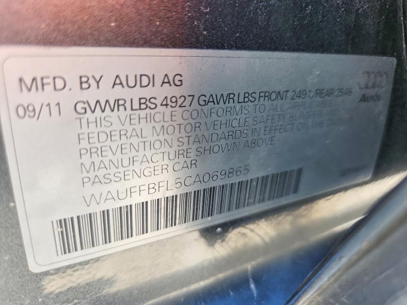 Продаж на аукціоні авто 2012 Audi A4, vin: WAUFFBFL5CA069865, номер лоту: 68622426