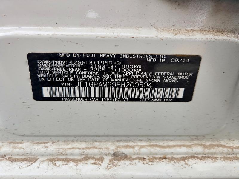 Aukcja sprzedaży 2015 Subaru Impreza, vin: JF1GPAM69FH200504, numer aukcji: 69242836