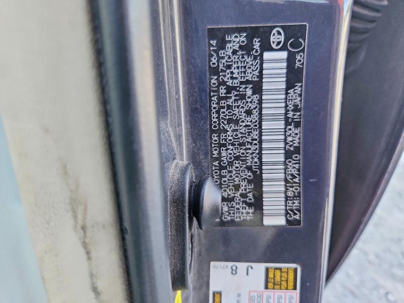 67384626 :رقم المزاد ، JTDKN3DU8E0388398 vin ، 2014 Toyota Prius مزاد بيع