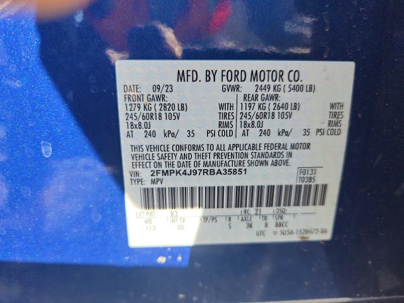 Aukcja sprzedaży 2024 Ford Edge, vin: 2FMPK4J97RBA35851, numer aukcji: 70801856