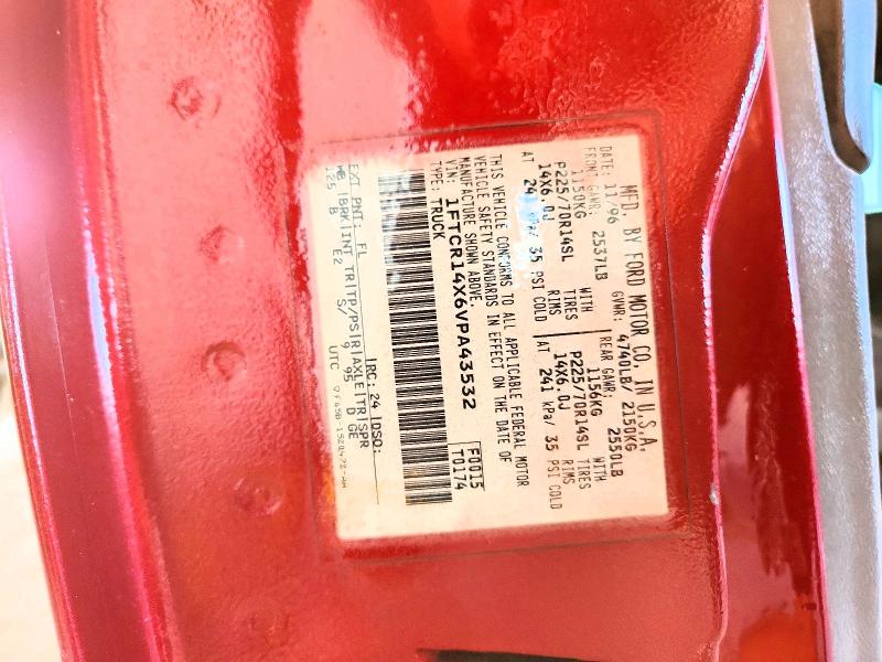 1997 Ford Ranger მანქანა იყიდება აუქციონზე, vin: 1FTCR14X6VPA43532, აუქციონის ნომერი: 70684906