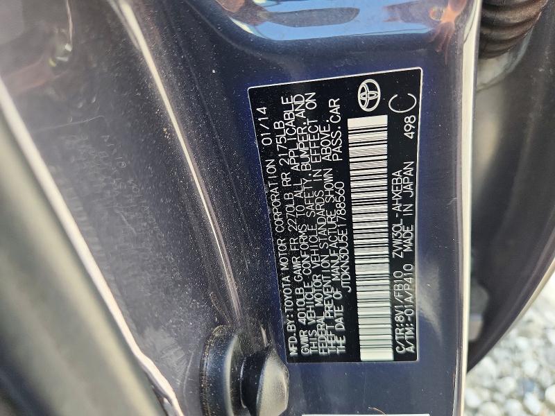 Aukcja sprzedaży 2014 Toyota Prius, vin: JTDKN3DU5E1788560, numer aukcji: 68090916
