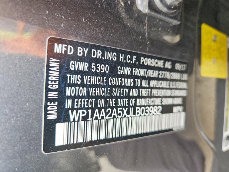 2018 Porsche Macan მანქანა იყიდება აუქციონზე, vin: WP1AA2A5XJLB03982, აუქციონის ნომერი: 67915036