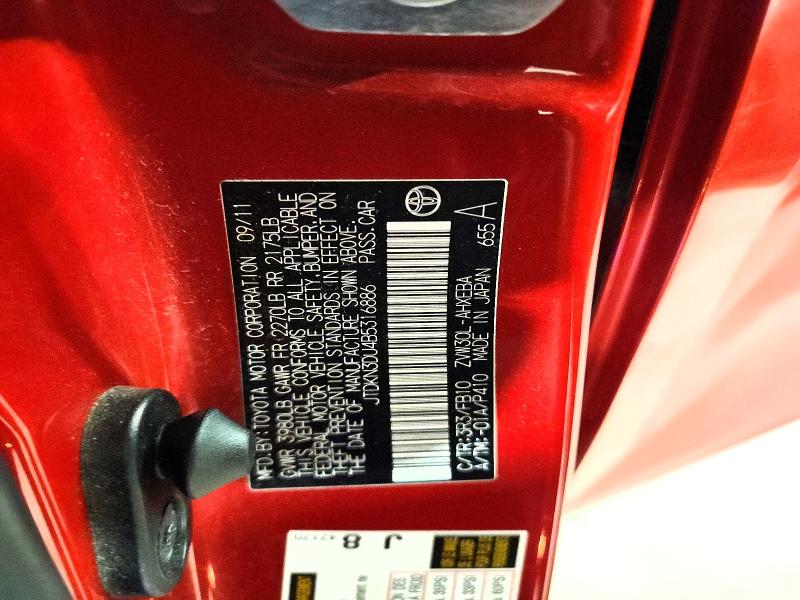 Aukcja sprzedaży 2011 Toyota Prius, vin: JTDKN3DU4B5316886, numer aukcji: 66939456