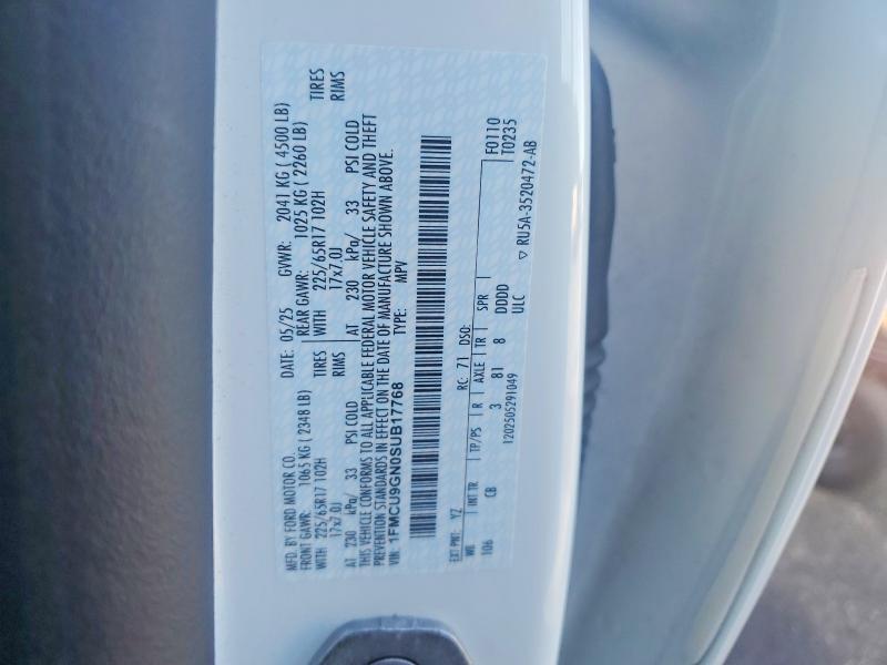 Auction sale of the 2025 Ford Escape, vin: 1FMCU9GN0SUB17768, lot number: 68742576