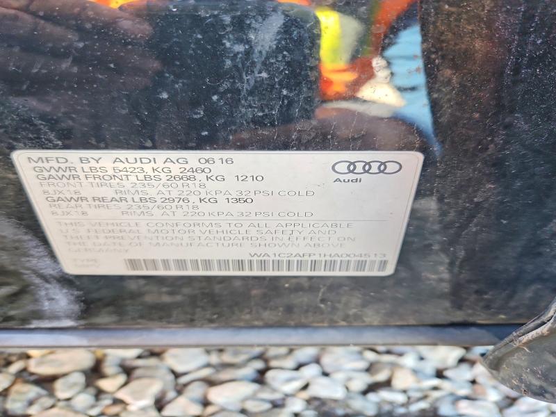 Aukcja sprzedaży 2017 Audi Q5, vin: WA1C2AFP1HA004513, numer aukcji: 68602336