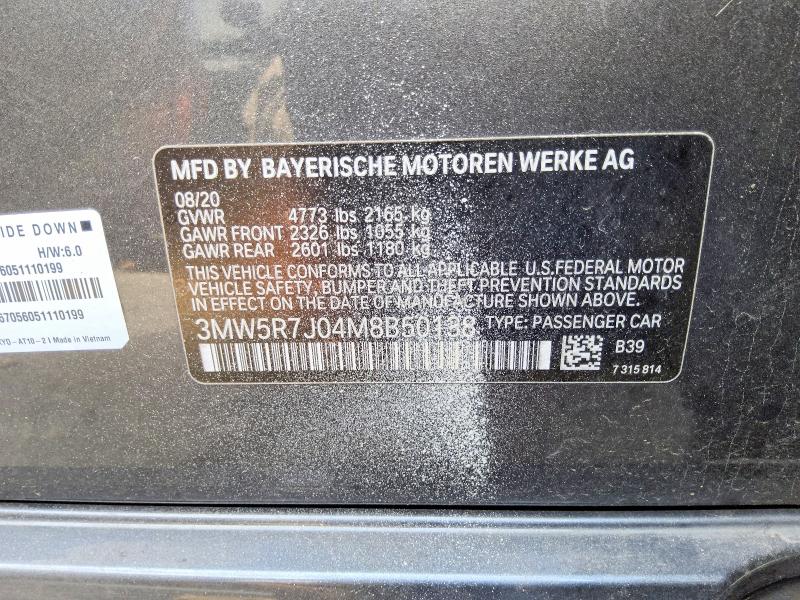 Продажа на аукционе авто 2021 Bmw 330xi, vin: 3MW5R7J04M8B50138, номер лота: 67196426