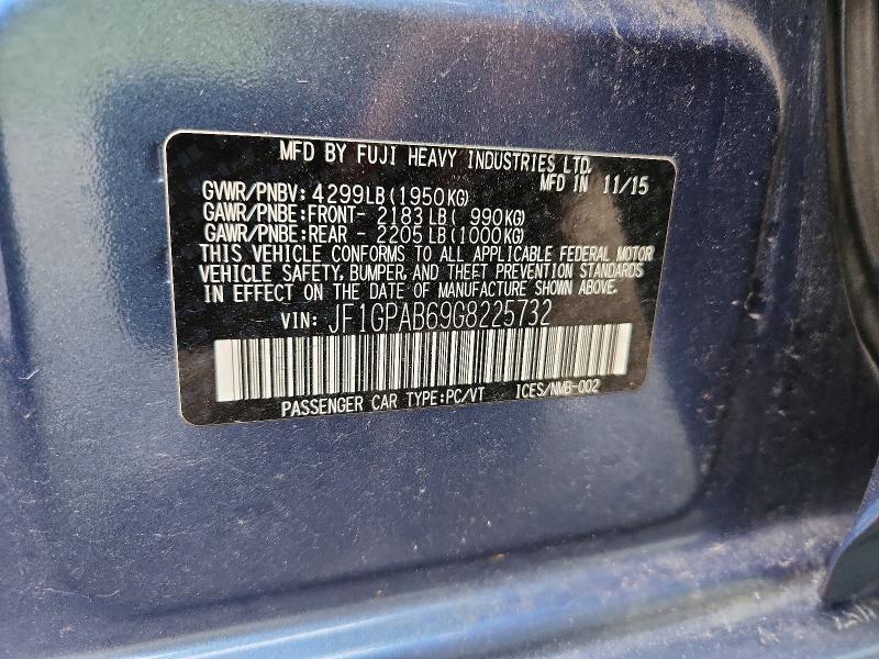 Aukcja sprzedaży 2016 Subaru Impreza, vin: JF1GPAB69G8225732, numer aukcji: 67274846