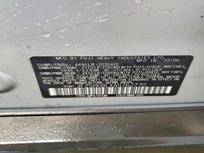 Aukcja sprzedaży 2010 Subaru Forester, vin: JF2SH6BCXAH762770, numer aukcji: 69548546