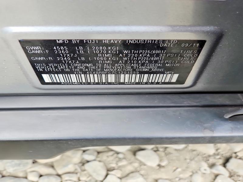 67339776 :رقم المزاد ، 4S4BRBFC7C1201559 vin ، 2012 Subaru Outback مزاد بيع