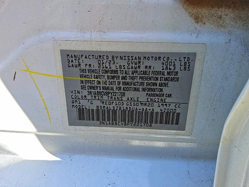 Aukcja sprzedaży 2023 Nissan Sentra, vin: 3N1AB8CV8PY221708, numer aukcji: 67852226