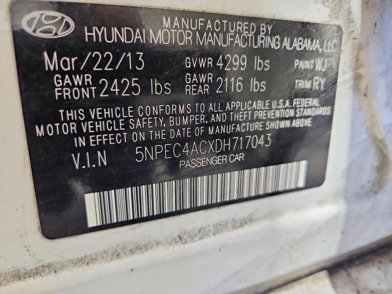 Продажа на аукционе авто 2013 Hyundai Sonata, vin: 5NPEC4ACXDH717043, номер лота: 68587776