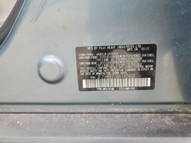 Продаж на аукціоні авто 2011 Subaru Forester, vin: JF2SHBEC3BH740468, номер лоту: 70352026