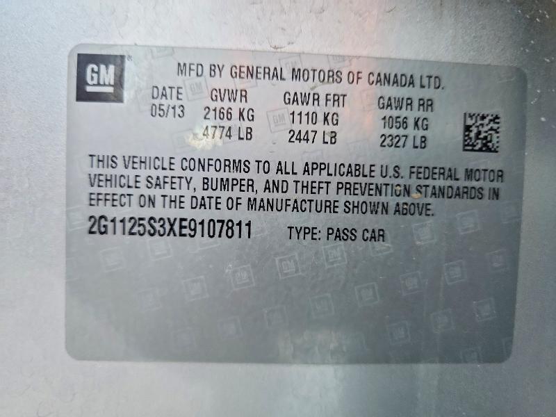 Aukcja sprzedaży 2014 Chevrolet Impala, vin: 2G1125S3XE9107811, numer aukcji: 69336556