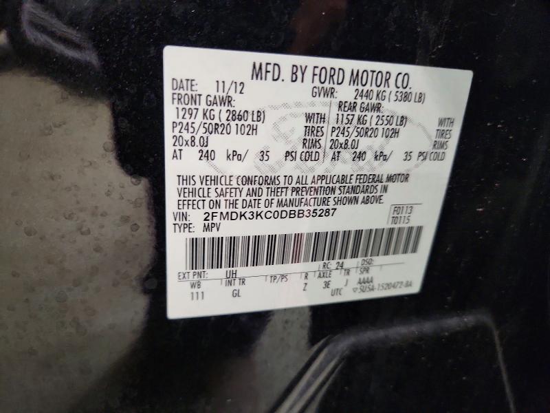Aukcja sprzedaży 2013 Ford Edge, vin: 2FMDK3KC0DBB35287, numer aukcji: 69218386